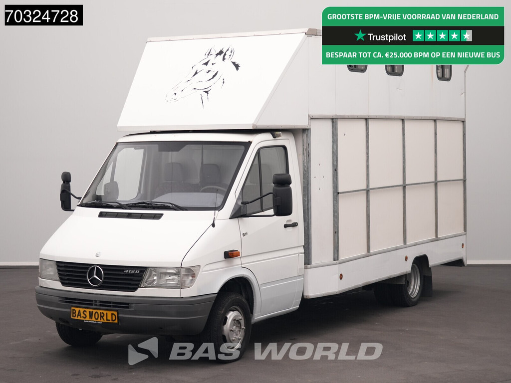 Mercedes-Benz Sprinter 412 D Dubbellucht Paardenwagen Horsetruck Pferdenwagen Veevervoer
