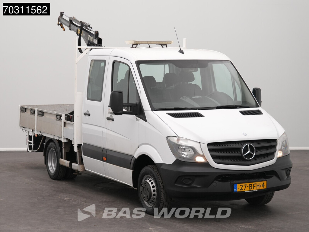 Mercedes-Benz Sprinter 513 CDI Automaat Euro6 Kraanwagen HIAB 017T Dubbellucht Trekhaak Airco Euro6 Kraan Open Laadbak Crane Kranwagen Pritsche Open Box Pickup Airco Trekhaak 7