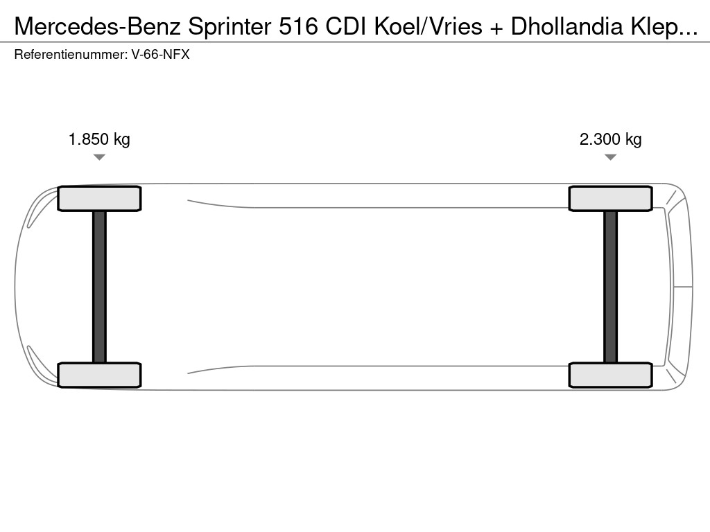 Mercedes-Benz Sprinter 516 CDI Koel/Vries + Dhollandia Klep 750 kg Carrier 300 Xarios Dag + nacht 220 Volt 14