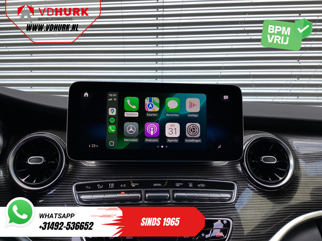 Mercedes-Benz V-klasse 300d Aut. XL L3 Avantgarde Edition BPM VRIJ! 2xElek.Schuifdeur/ Leder/ LED/ Standkachel/ Carplay/ Afn.Trekhaak/ Stoelverw./ Alarm III/ Navi/ Camera/ PDC/ Cruise/ 18? LMV 14