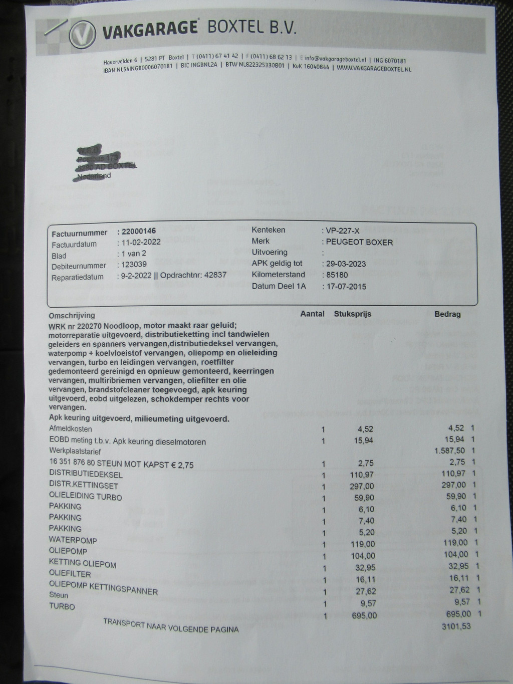 Peugeot Boxer 330 2.2 HDI L1 XR Veegvuilkipper 13