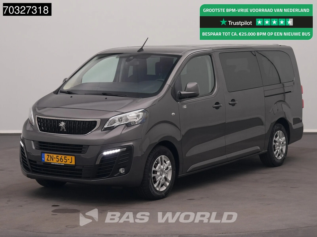 Peugeot Expert Traveller 120pk Personenvevoer 9-Persoons 2x Schuifdeur L3H1 Navi Airco Cruise Camera Parkeersensoren Euro6 Passenger Transport TV Taxi Airco Cruise control