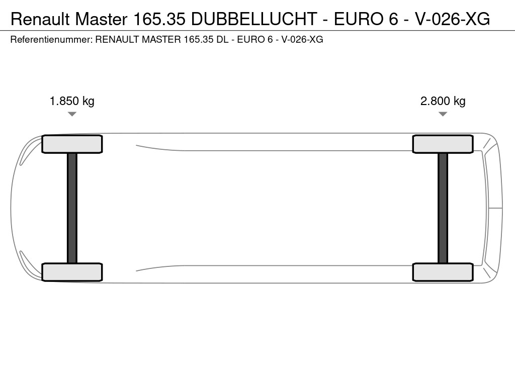 Renault Master 165.35 DUBBELLUCHT - EURO 6 - V-026-XG 17