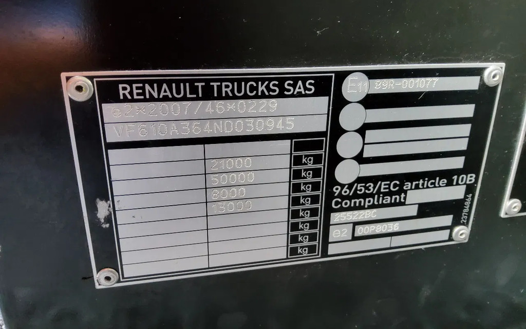 Renault T HIGH 520 SLEEPER 4x2 - 13 LITER - EURO 6 - VF610A364ND030945 12