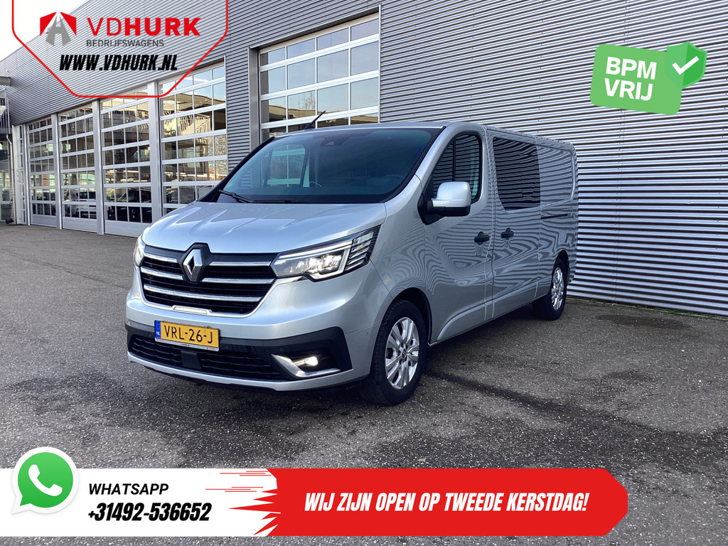 Renault Trafic 2.0 dCi 150 pk Aut. L2 DC Dubbel Cabine NL Auto/ 2xSchuifdeur/ LED/ Carplay/ Climate/ Camera/ PDC/ LMV 8