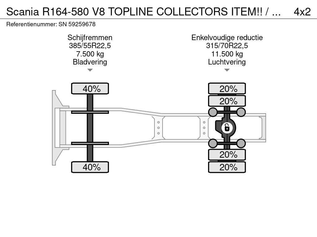 Scania R164-580 V8 TOPLINE COLLECTORS ITEM!! / APK 10-2026!! (12+2 MANUAL GEARBOX / RETARDER / AIRCONDITIONING / 2x TANK / ETC.) 15