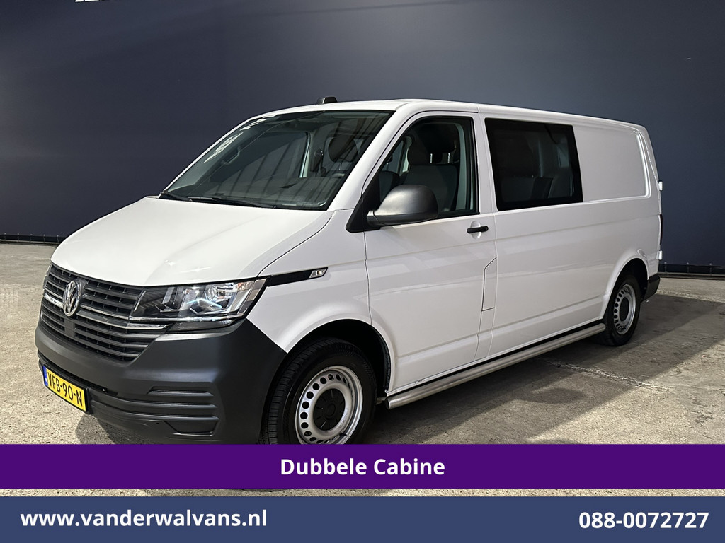 Volkswagen Transporter 2.0 TDI 150pk L2H1 Dubbele cabine Euro6 Airco | 6-Zits | 2500kg Trekhaak | Navigatie Apple Carplay, Android Auto, Sidebars, Leder 7