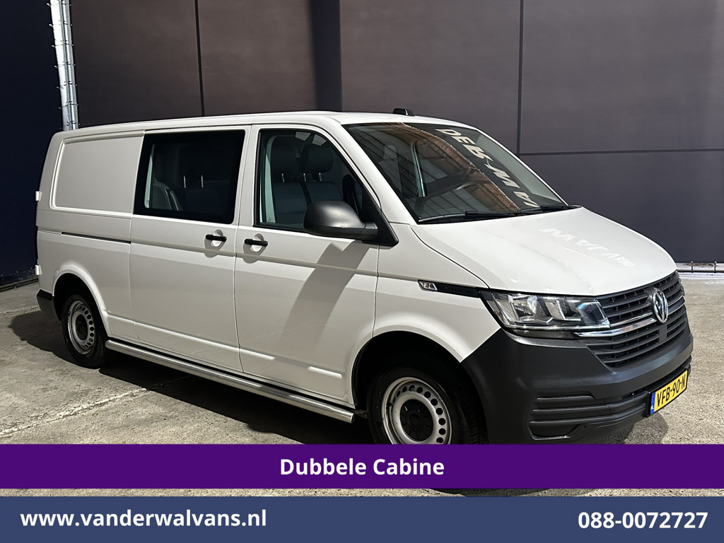 Volkswagen Transporter 2.0 TDI 150pk L2H1 Dubbele cabine Euro6 Airco | 6-Zits | 2500kg Trekhaak | Navigatie Apple Carplay, Android Auto, Sidebars, Leder 8