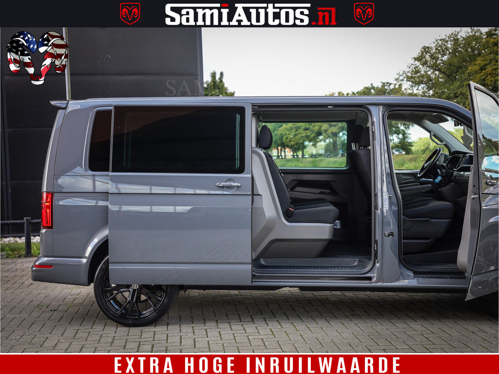 Volkswagen Transporter Bulli 2.0 TDI L2H1 30 DC | Full Led | 20 Inch Wielen | Dubbele Cabine | Nardo Grey | 5 Perssons | Trekhaak | 19