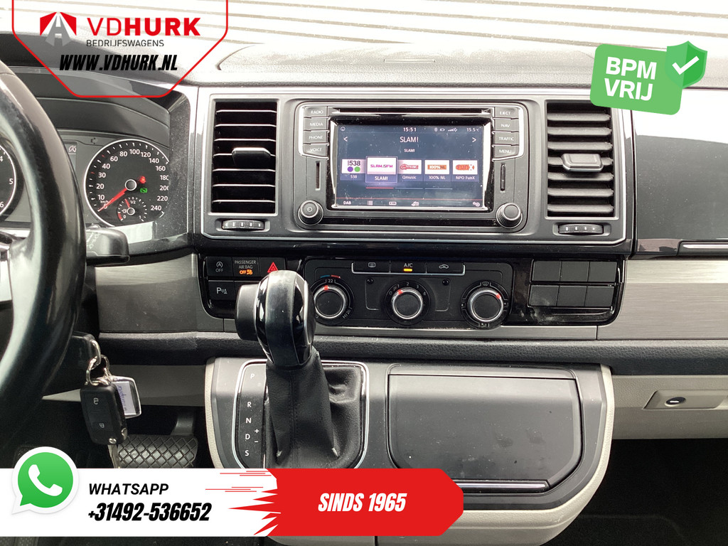 Volkswagen Transporter T6 2.0 TDI 150 pk DSG Aut. L2 Highline E6 DC Dubbel Cabine BPM VRIJ! Leder/ Cruise/ PDC/ Sidebars/ Trekhaak/ LMV/ DAB 14