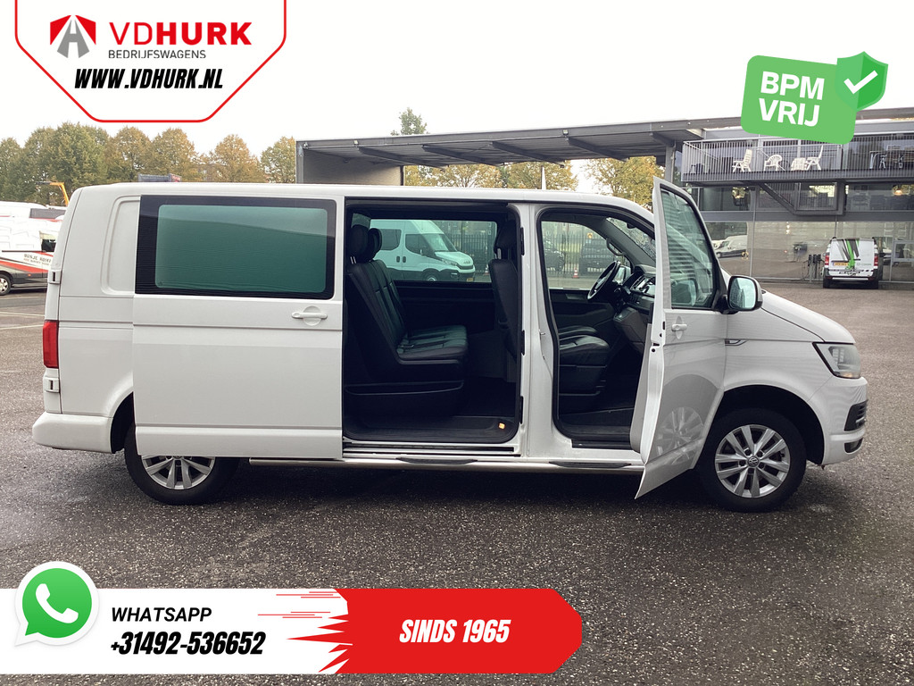 Volkswagen Transporter T6 2.0 TDI 150 pk DSG Aut. L2 Highline E6 DC Dubbel Cabine BPM VRIJ! Leder/ Cruise/ PDC/ Sidebars/ Trekhaak/ LMV/ DAB 9