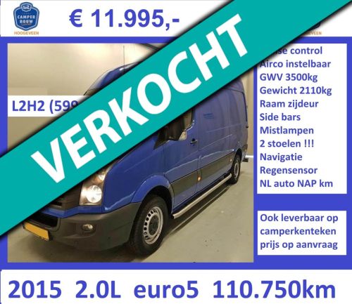 Volkswagen Crafter 2015 2.0L 109pk L2H2 cruise airco 110.750km !!!