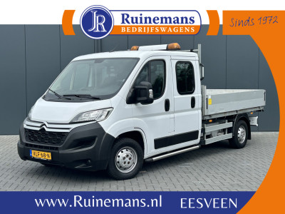 Citroen Jumper 2.2 140 PK EURO 6 / PICK UP / OPEN LAADBAK / 1e EIG. / 40.591 KM !! / 7 PERS. DUBBEL CABINE / 2.5 TONS TREKHAAK / PARKEER SENSOREN