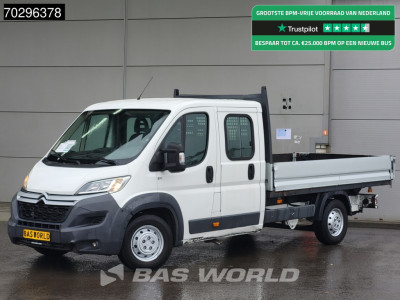 Citroen Jumper 130PK Open Laadbak Dubbel Cabine Trekhaak Airco Cruise Euro6 Pritsche Pickup Open Box Airco Trekhaak Cruise control