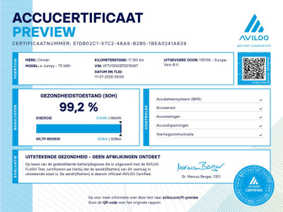 Citroën e-Jumpy Club M 75 kWh Snellader SOH 99% Airco/2x Schuifdeur 03-2023 foto 7