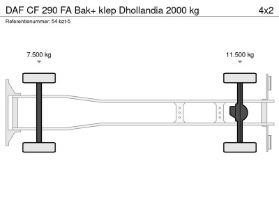 DAF CF 290 FA Bak+ klep Dhollandia 2000 kg 20
