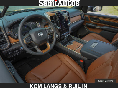 Dodge RAM BLACK OPS LONGHORN BRUIN LEDER 5,7L V8 HEMI | VIRTUAL |  HEAD UP | PANODAK | LUCHTVERING | BOM VOL | DC |  402 PK | CREW CAB | DUBBELE CABINE | 4X4 | 5 PERSOONS | GRIJSKENTEKEN | LIMITED foto 3