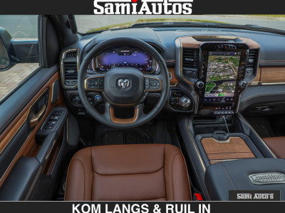 Dodge RAM BLACK OPS LONGHORN BRUIN LEDER 5,7L V8 HEMI | VIRTUAL |  HEAD UP | PANODAK | LUCHTVERING | BOM VOL | DC |  402 PK | CREW CAB | DUBBELE CABINE | 4X4 | 5 PERSOONS | GRIJSKENTEKEN | LIMITED foto 4