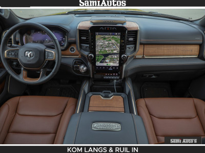 Dodge RAM LONGHORN BRUIN LEDER 5,7L V8 HEMI | VIRTUAL |  HEAD UP | PANODAK | LUCHTVERING | BOM VOL | DC |  402 PK | CREW CAB | DUBBELE CABINE | 4X4 | 5 PERSOONS | GRIJSKENTEKEN | LIMITED foto 14