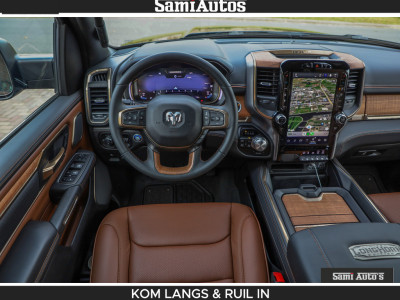 Dodge RAM LONGHORN BRUIN LEDER 5,7L V8 HEMI | VIRTUAL |  HEAD UP | PANODAK | LUCHTVERING | BOM VOL | DC |  402 PK | CREW CAB | DUBBELE CABINE | 4X4 | 5 PERSOONS | GRIJSKENTEKEN | LIMITED foto 5