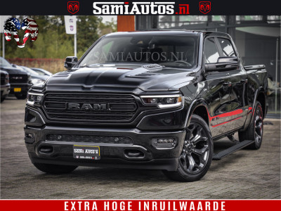 Dodge Ram 1500 LIMITED | 5.7 V8 4X4 | HUD | LUCHTVERING | 360CAM | HUD | DIGI CLUSTER | BINNENSPIEGEL CAMERA | CREWCAB | PANORAMA | AUTO TREEPLANK | ADAPTIVE CRUISE | LPG RAM VOL | BLACK ON BLACK