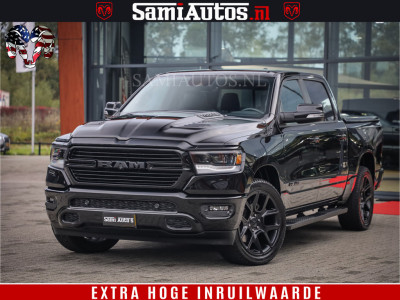 Dodge Ram 1500 SPORT BLACK EDITION | 4X4 5.7 V8 | VOL OPTIETS | 360 CAMERA | APPLE CARPLAY | 3500KG | 22INCH NIGHT | FULL LED | ADAPTIVE CRUISE | MEMORY SEATS | LEDER | DUBBELE CABINE | CREWCAB