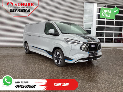 Ford E-Transit Custom Sport L2 330km WLTP LED/ 2x Schuifdeur/ Adapt.Cruise/ Elek.Stoel/ Standkachel/ Stoelverw./ Carplay/ Navi/ Camera/ Climate/ 19? LMV