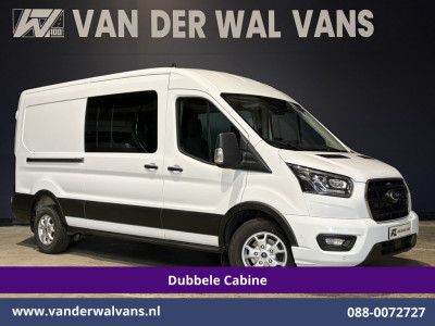Ford Transit 2.0 TDCI 131pk L3H2 Dubbele Cabine Euro6 Airco | Xenon | 5-Zits | Navigatie | LED | Apple Carplay Cruisecontrol, Android Auto, Parkeersensoren, LM Velgen