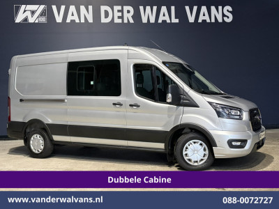 Ford Transit 2.0 TDCI 185pk L3H2 Dubbel Cabine Euro6 Airco | 5-Zits | Camera | Navigatie | Apple Carplay | LED Android Auto, Trekhaak, Cruisecontrol, Stoelverwarming, Verwarmde Voorruit, Parkeersensoren