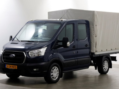 Ford Transit 350 2.0 TDCI 130pk 4x4 L2H1 Trend D.C. Open laadbak met huif 06-2020 10