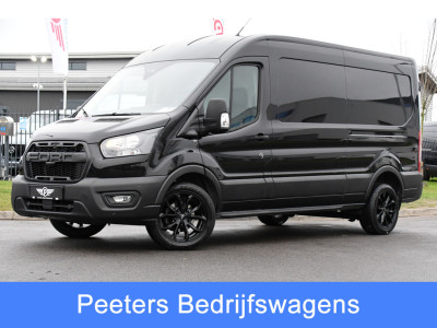 Ford Transit 350 2.0 TDCI L3H2 Black Edition GEEN BTW! 360 Camera, Adaptieve Cruise, Automaat, Sensoren, Stoelverwarming, Trekhaak, Uniek!