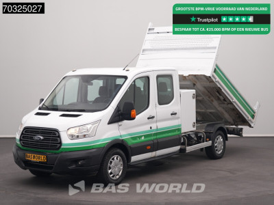 Ford Transit 130pk Dubbel Cabine Kipper Trekhaak Airco Cruise Euro6 Tipper Benne Kieper Airco Trekhaak Cruise control