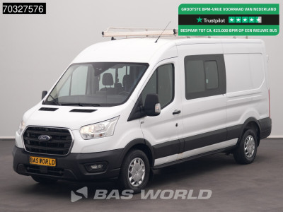 Ford Transit 130pk Dubbel Cabine L3H2 Navi ACC Airco Parkeersensoren v+a Imperiaal Euro6 L3 DC Doka Mixto Airco