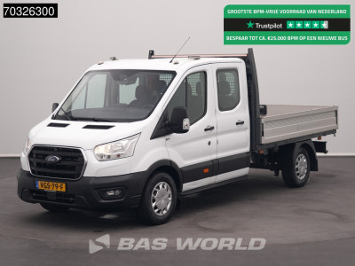 Ford Transit 130pk Dubbel Cabine Open Laadbak Trekhaak Navi Airco Cruise Camera Euro6 DC Doka Prische Pickup Open Box Airco Trekhaak Cruise control