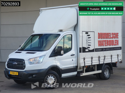 Ford Transit 130pk Dubbellucht Schuifzeilen Navi Airco Cruise Euro6 APK 02-2026 Zeilen Zeilenwagen Plane Bakwagen Meubelbak Koffer 17m3 Airco Cruise control