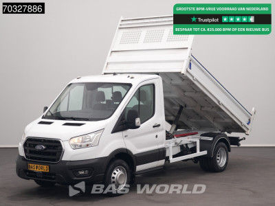 Ford Transit 130pk Kipper Dubbellucht Trekhaak Airco Cruise Euro6 Tipper Benne Kieper Airco Trekhaak Cruise control