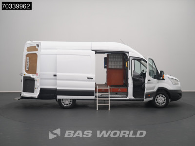 Ford Transit 130pk L4H3 Dubbele Schuifdeur Werkplaatsinrichting Airco Navi Carplay Camera Trekhaak Euro6 L3 Airco Trekhaak Cruise control foto 7