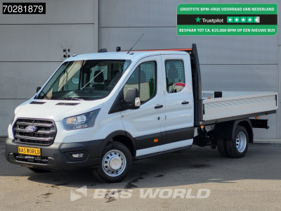 Ford Transit 170pk Automaat Dubbel Cabine 3500kg Trekhaak Open Laadbak Pritsche SYNC4 scherm CarPlay Camera Airco Trekhaak Cruise control