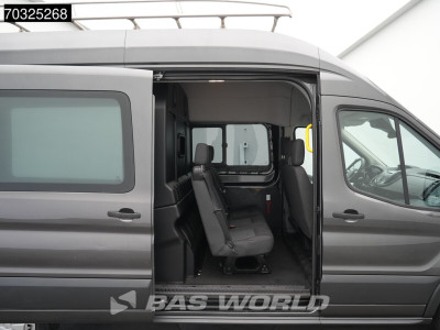 Ford Transit 170pk Dubbel Cabine 170PK L3H3 Hoog Dak Trekhaak Airco Cruise Camera Parkeersensoren Imperiaal Euro6 L3 DC Doka Mixto Hoog Dak Hohes Dach Airco Trekhaak Cruise control 12