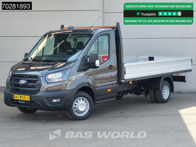 Ford Transit 170pk Open Laadbak Dubbellucht 3,5t Trekhaak Airco Cruise Camera Euro6 Pritsche Pickup Open Box Airco Trekhaak Cruise control