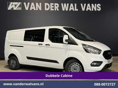 Ford Transit Custom 2.0 TDCI 131pk Automaat L2H1 Dubbele Cabine Euro6 Airco | 6-Zits | Camera | Navigatie | LED | Adaptieve Cruisecontrol Apple Carplay, Trekhaak, Stoelverwarming, Verwarmde voorruit
