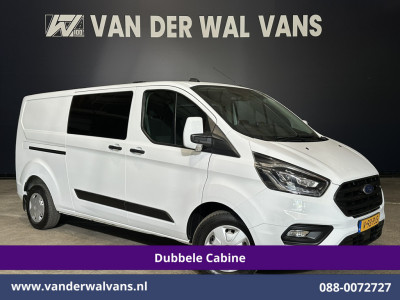 Ford Transit Custom 2.0 TDCI 131pk L2H1 Dubbele Cabine Euro6 Airco | 5-Zits | Xenon | Navigatie | Cruisecontrol | LED | 2800kg Trekhaak Stoelverwarming, Parkeersensoren, Achterklep