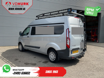 Ford Transit Custom 2.2 TDCI 155 pk L2H2 Carplay/ 2.8t Trekverm./ Airco/ Cruise/ Imperiaal + Ladder/ PDC/ Trekhaak 2