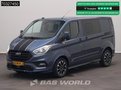 Ford Transit Custom 170pk Automaat Sport Dubbel Cabine 2x Schuifdeur Limited L1H1 LED Xenon Navi Airco Cruise Camera Parkeersensoren v+a Velgen Euro6 L1 DC Doka Mixto Airco Cruise control