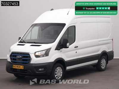 Ford e-Transit 184pk Elektrisch 68kWh 317km WLTP L2H3 Hoog Dak Navi Airco Cruise Parkeersensoren v+a SYNC4-Display CarPlay L2 Airco Cruise control