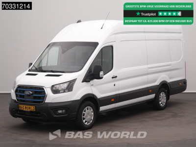 Ford e-Transit 184pk Elektrisch 68kWh 317km WLTP L4H3 Hoog Dak Navi Airco Cruise Parkeersensoren v+a SYNC4-Display CarPlay L4 Airco Cruise control