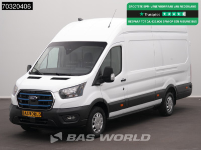 Ford e-Transit 184pk Elektrisch 68kWh 317km WLTP L4H3 Hoog Dak Navi Airco Cruise Parkeersensoren v+a SYNC4-Display CarPlay L4 Jumbo Airco Cruise control