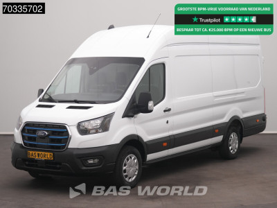 Ford e-Transit 184pk Elektrisch 68kWh 317km WLTP L4H3 Hoog dak AC/Climate 360 Camera Navi Apple Carplay Cruise Parkeersensoren Electric L4 XL High Roof Hohes Dach Airco Cruise control