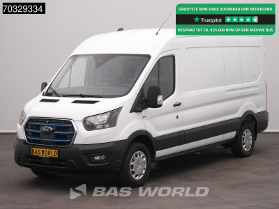 Ford e-Transit 184pk L3H2 L3 Elektrisch 68kWh 317km WLTP Navi Airco Cruise Parkeersensoren v+a SYNC4-Display CarPlay Airco Cruise control