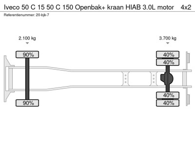 Iveco 50 C 15 50 C 150 Openbak+ kraan HIAB 3.0L motor foto 19